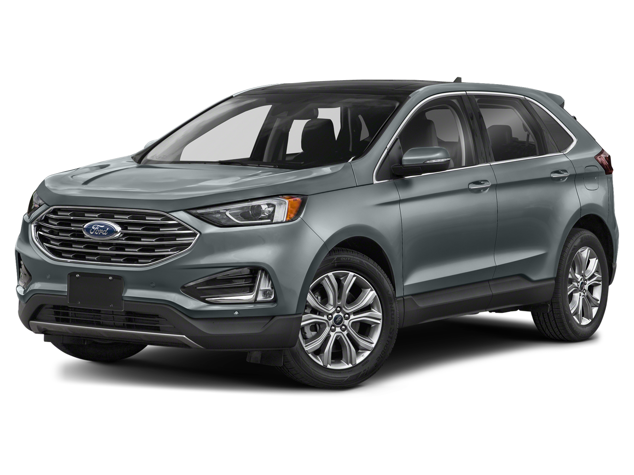 2022 Ford Edge Titanium AWD in Red Metallic — front three-quarter view
