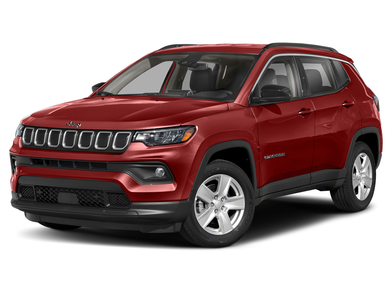 2022 Jeep Compass Limited in Red Line — front three-quarter view