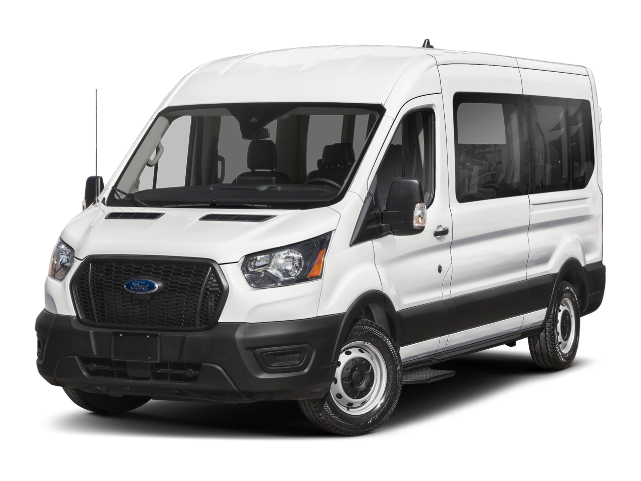 2023 Ford Transit Passenger Wagon XL in Blue Metallic — front three-quarter view