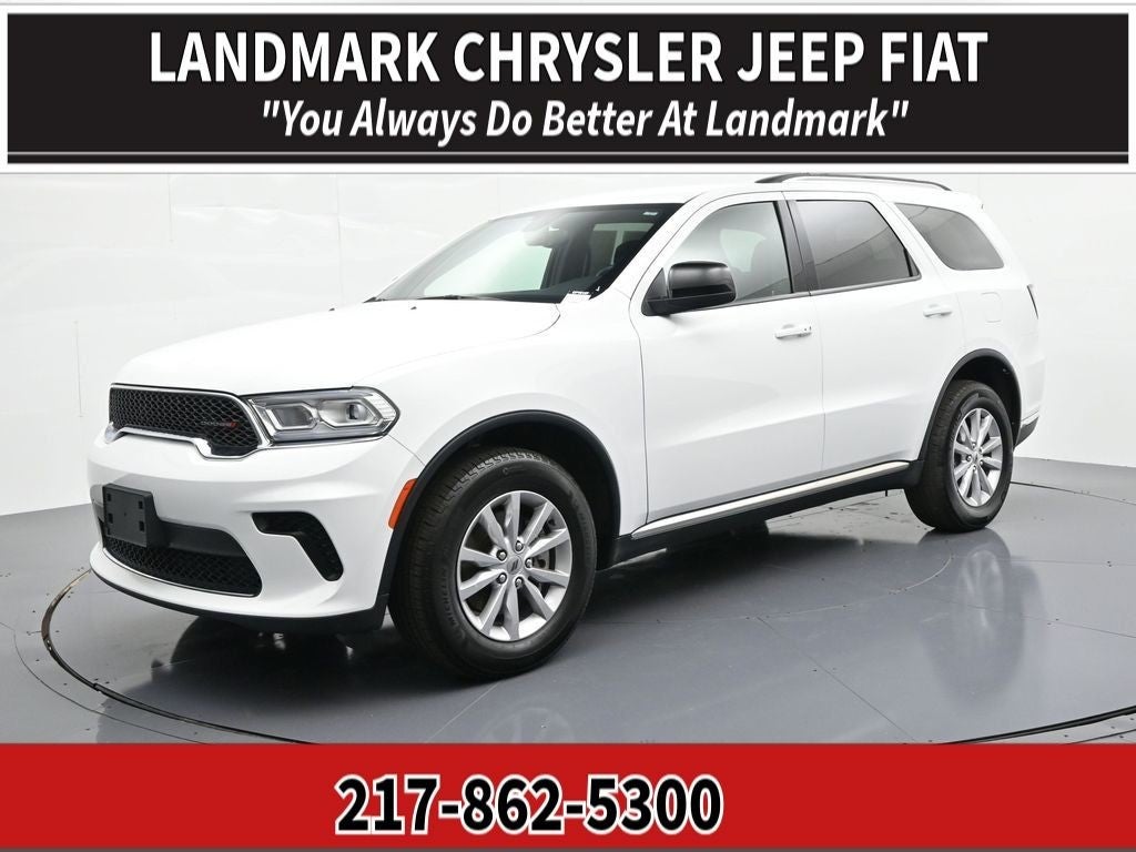 2024 Dodge Durango SXT in White — front three-quarter view