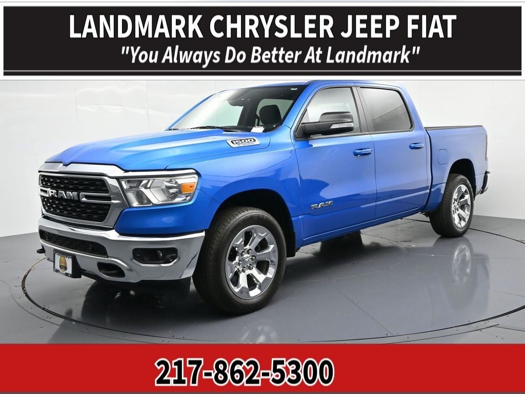 2022 RAM 1500 Big Horn/Lone Star in Blue Pearl — front three-quarter view