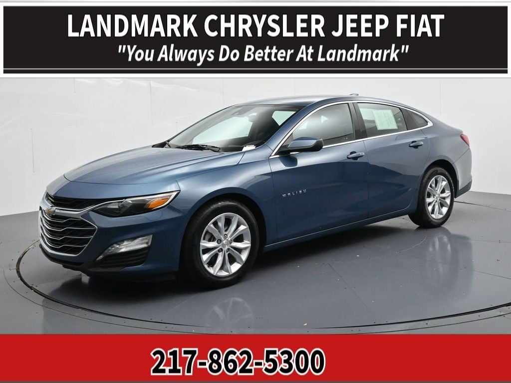 2024 Chevrolet Malibu LT 1LT in Lakeshore Blue — front three-quarter view