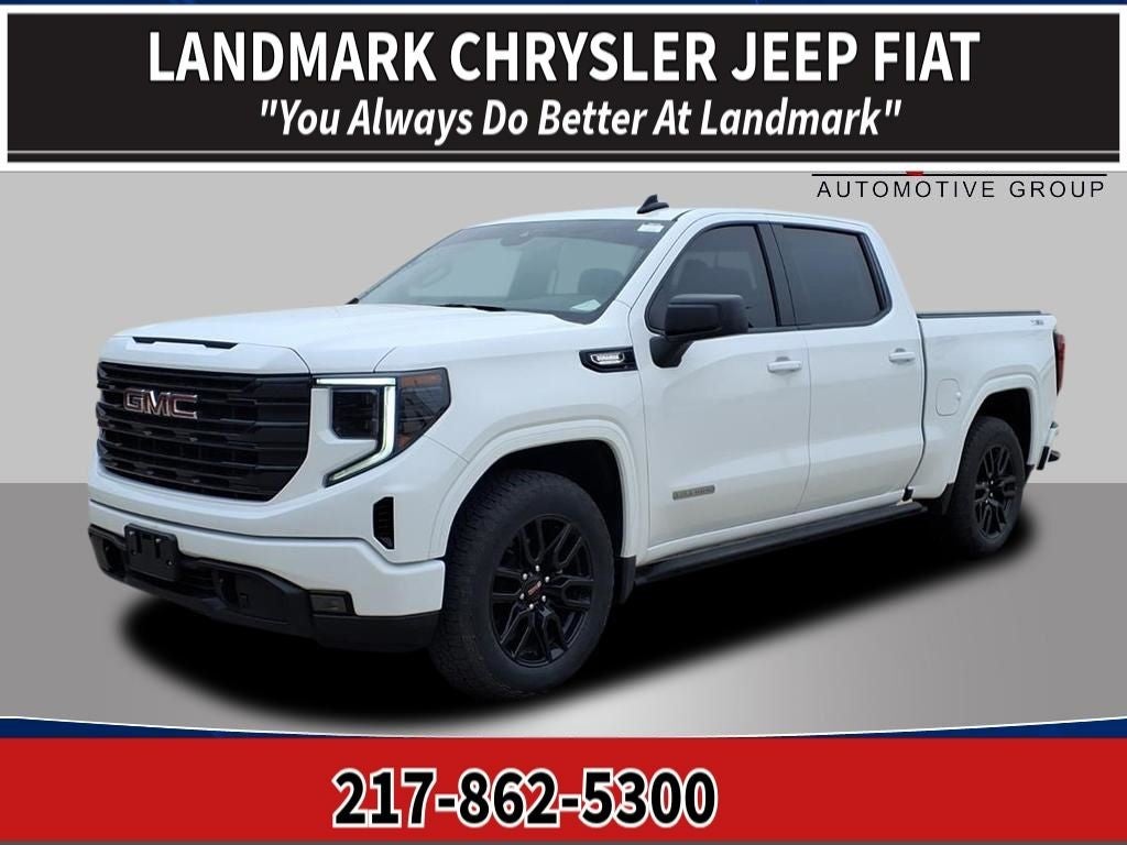 2024 GMC Sierra 1500 4WD Crew Cab 147" Elevation w/3SB in Summit White — front three-quarter view