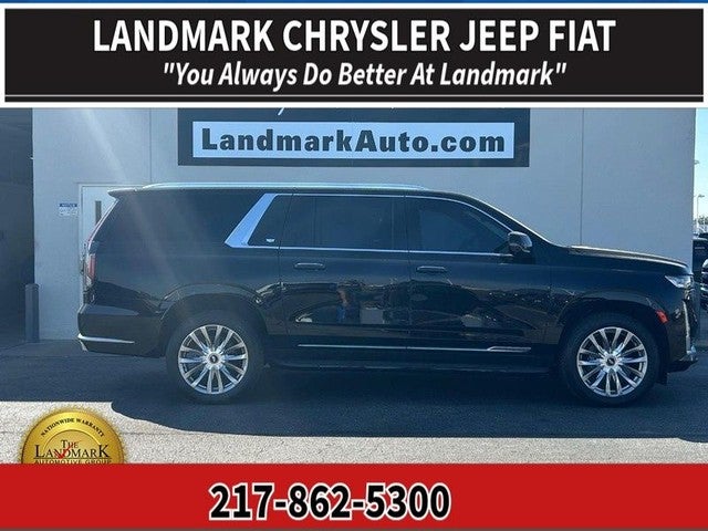2023 Cadillac Escalade ESV 4WD 4dr Premium Luxury in Black Raven — front three-quarter view