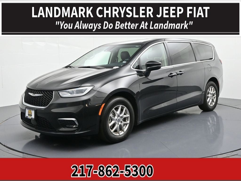 2023 Chrysler Pacifica Touring L FWD in Brilliant Black Crystal Pearlcoat — front three-quarter view