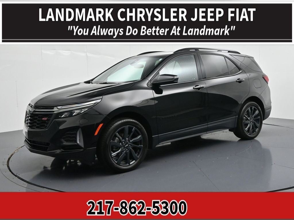 2023 Chevrolet Equinox FWD 4dr RS in Black Metallic — front three-quarter view