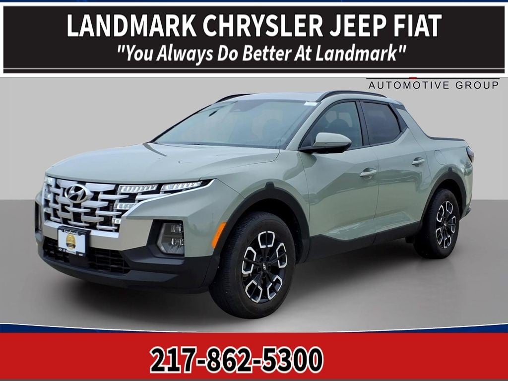 2023 Hyundai Santa Cruz SEL Premium AWD in Sage — front three-quarter view