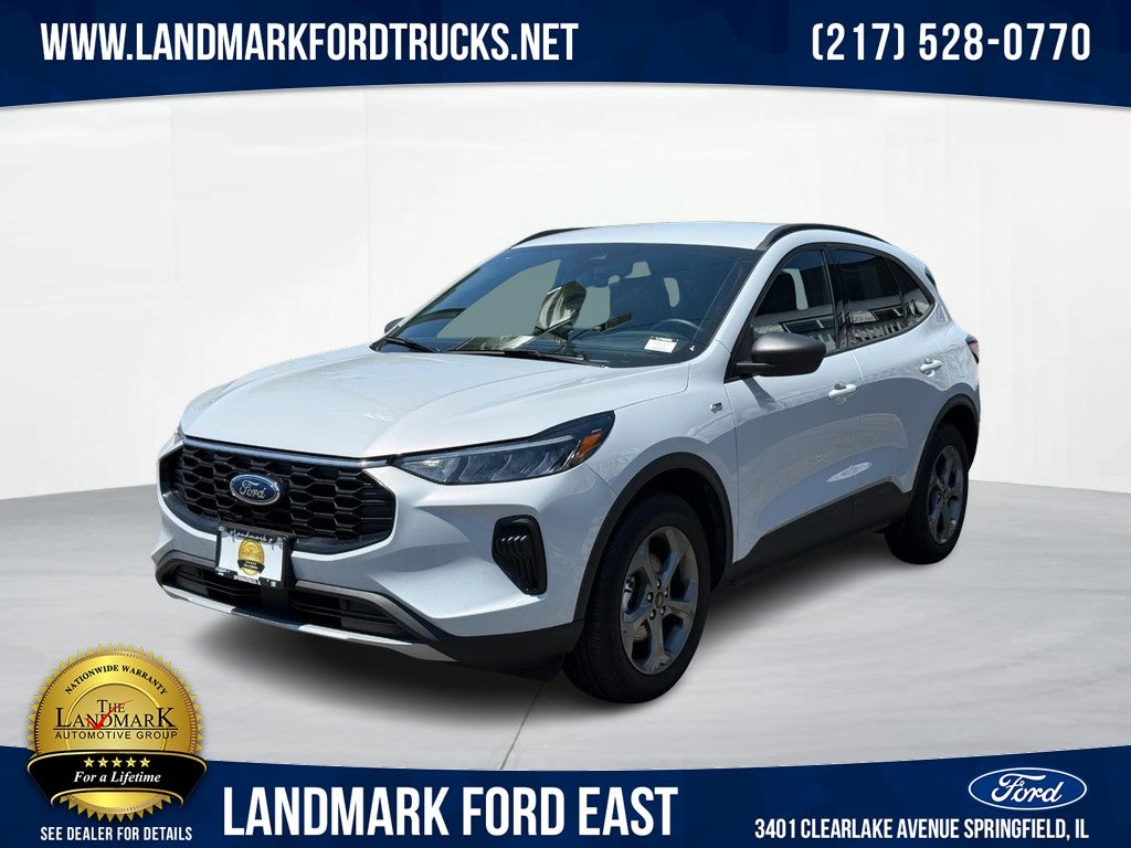 2025 Ford Escape ST-Line AWD in Space Silver Metallic — front three-quarter view