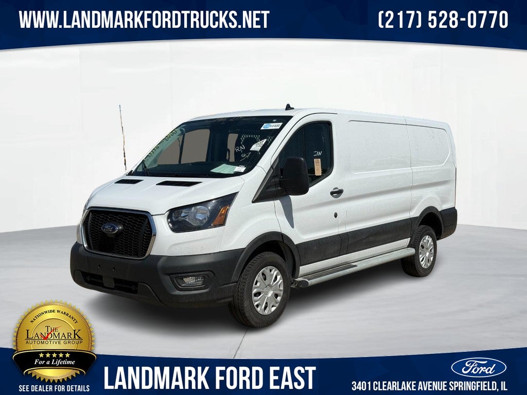 2024 Ford Transit Cargo Van T-250 148" Low Rf 9070 GVWR RWD in Oxford White — front three-quarter view
