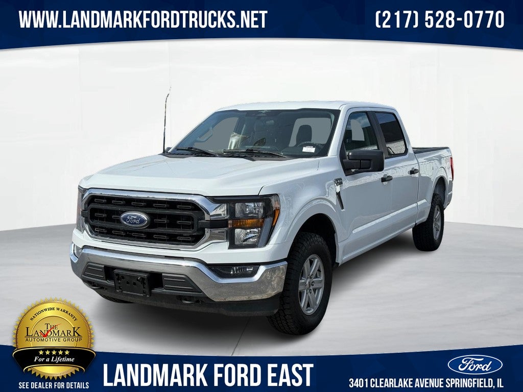 2023 Ford F-150 XLT 4WD SuperCrew 5.5' Box in Oxford White — front three-quarter view
