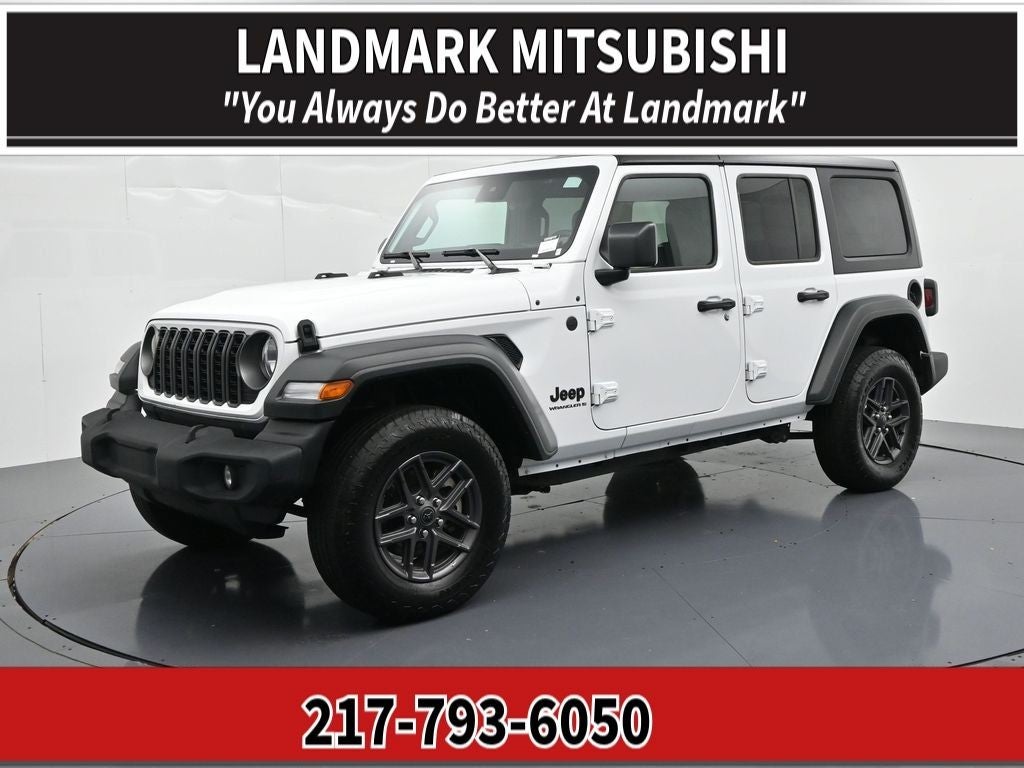 2025 Jeep Wrangler Sport S in Bright White Clearcoat — front three-quarter view