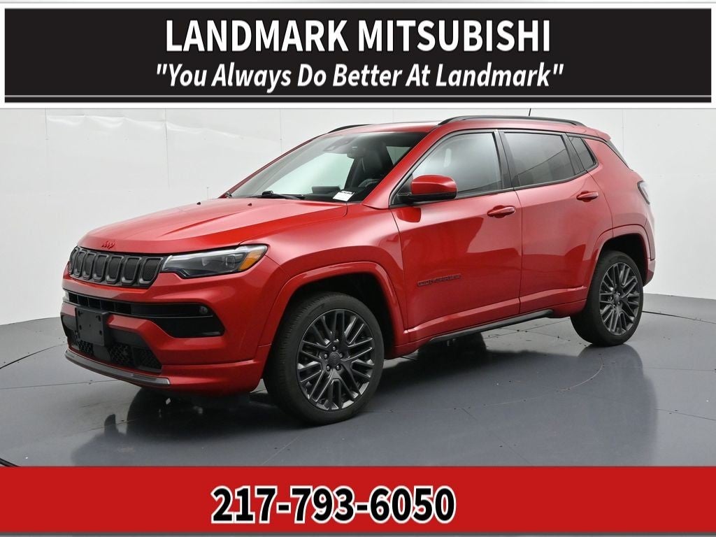 2022 Jeep Compass Limited in Red Line — front three-quarter view