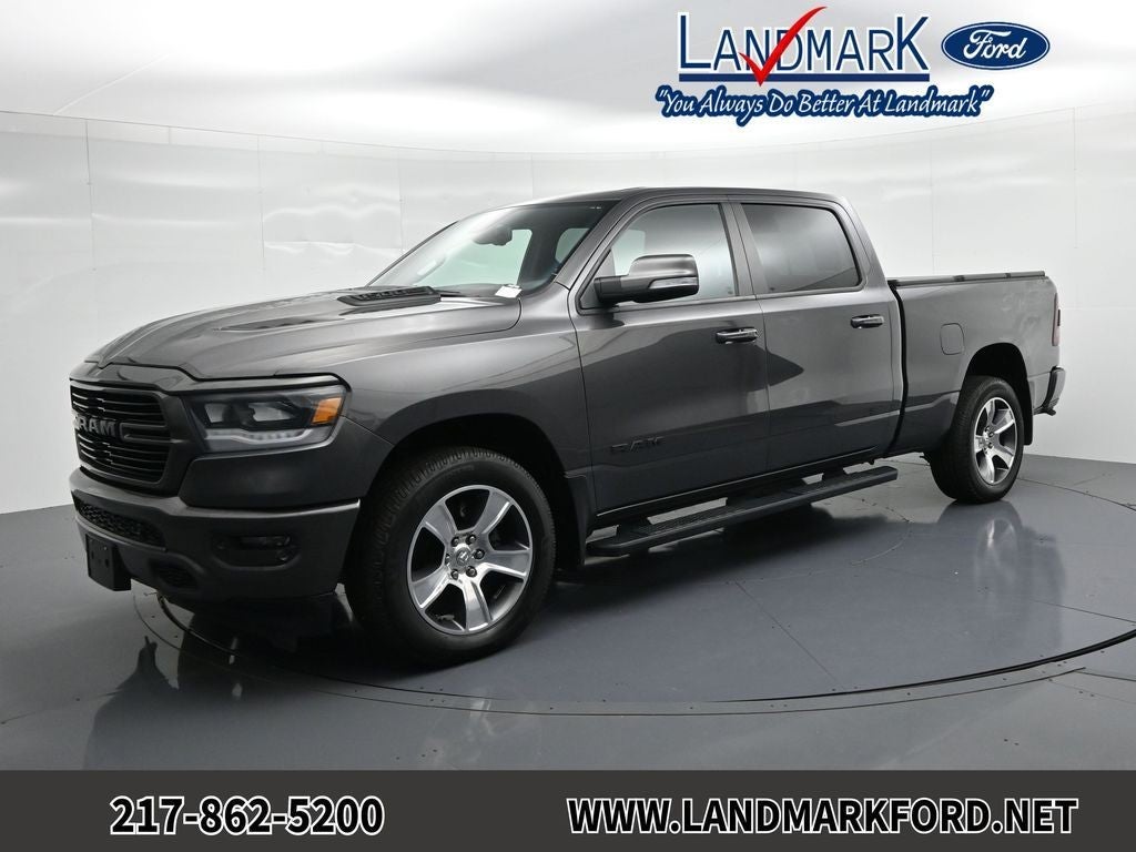2019 RAM 1500 Rebel in Granite Crystal Metallic Clearcoat — front three-quarter view