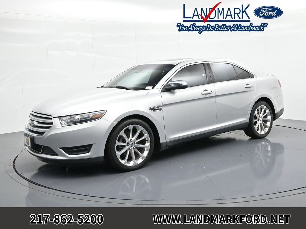 2019 Ford Taurus Limited AWD in Ingot Silver Metallic — front three-quarter view