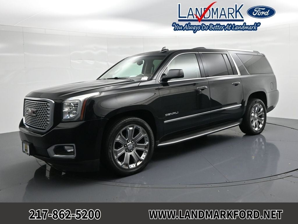 2016 GMC Yukon XL Denali in Onyx Black — front three-quarter view