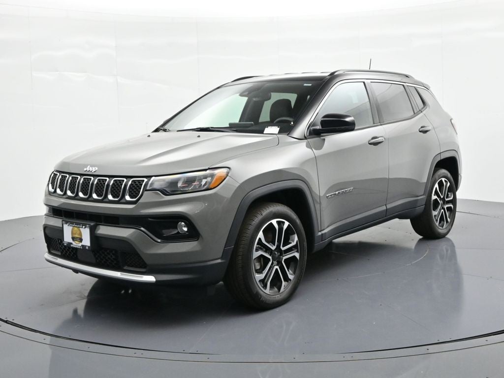 2023 Jeep Compass Limited in Gray Clearcoat — front three-quarter view