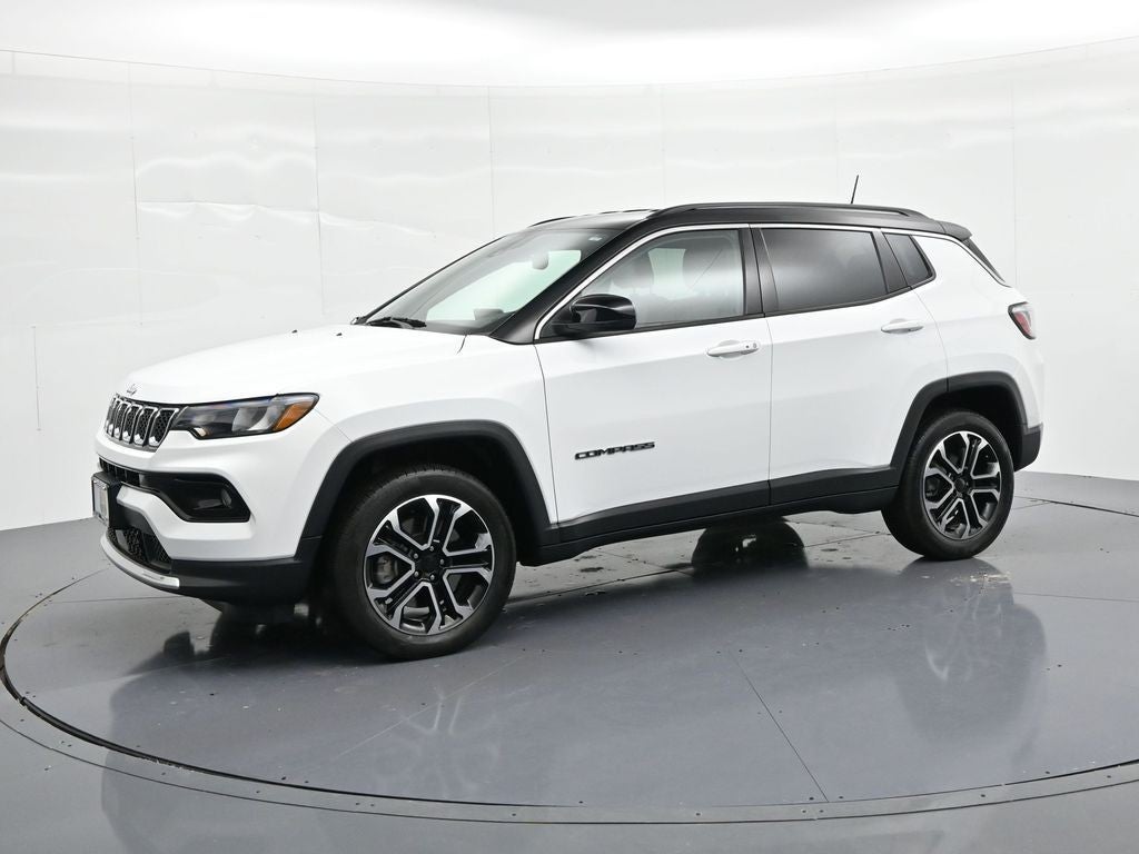 2023 Jeep Compass Limited in Bright White Clearcoat — front three-quarter view