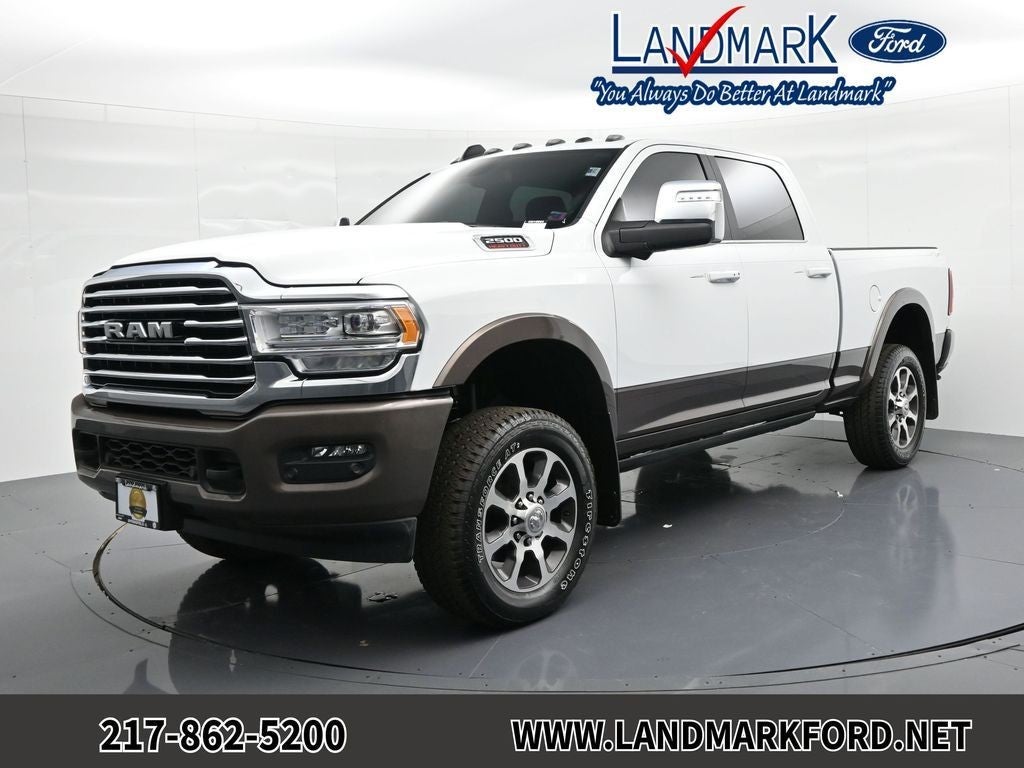 2024 RAM 2500 Longhorn 4x4 Crew Cab 6'4" Box in Bright White Clearcoat — front three-quarter view