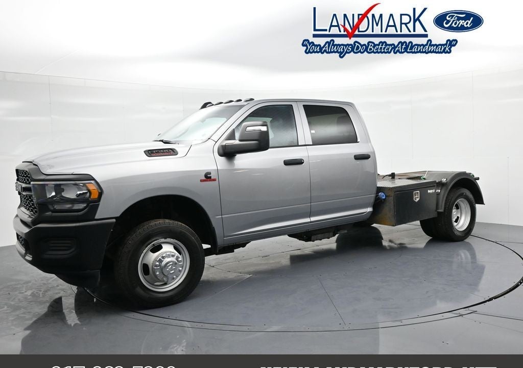 2024 RAM 3500 Chassis Cab Tradesman 2WD Crew Cab 60" CA 172.4" WB in Billet Silver Metallic — front three-quarter view