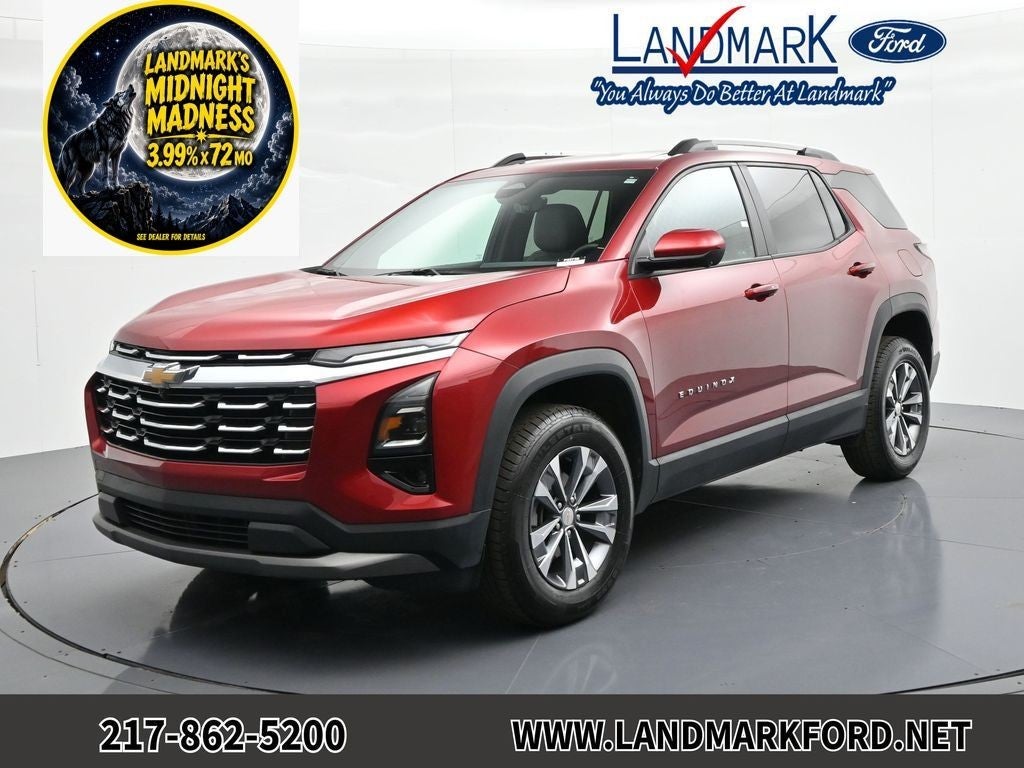 2025 Chevrolet Equinox FWD 4dr LT w/1LT in Radiant Red — front three-quarter view