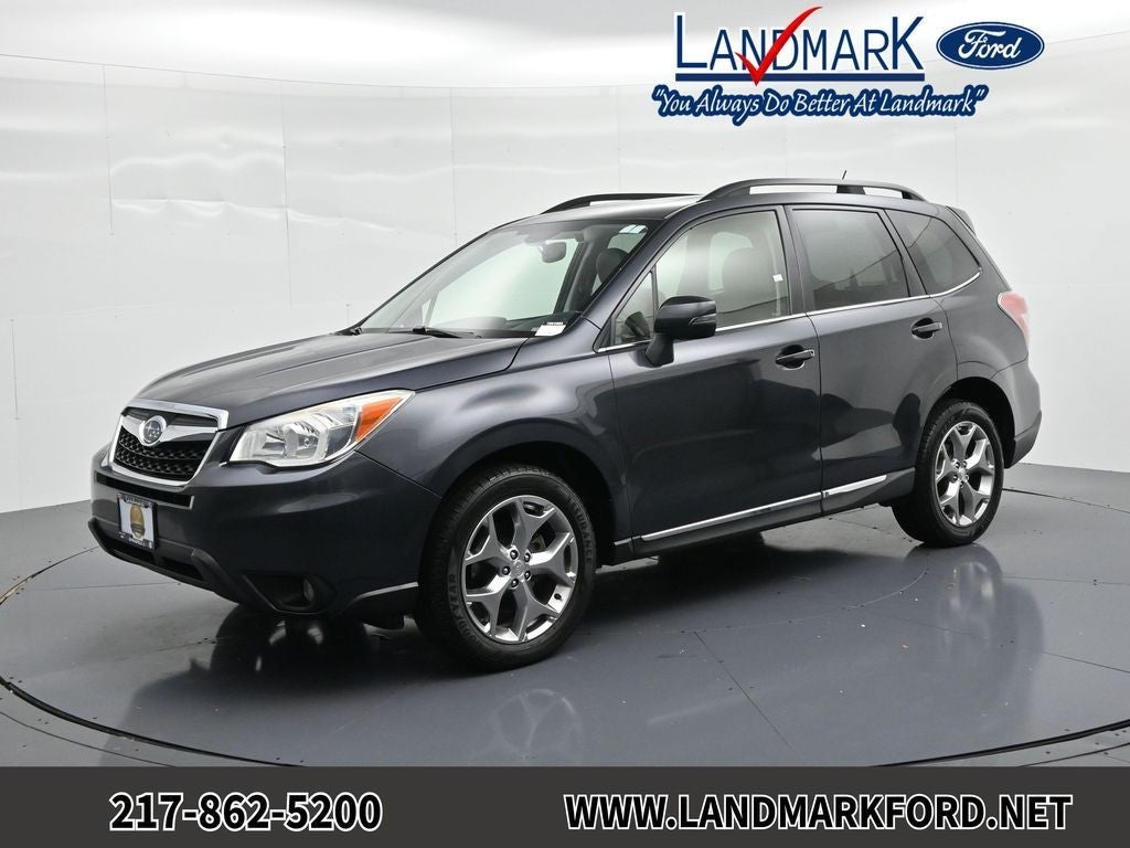 2015 Subaru Forester 4dr CVT 2.5i Touring PZEV in Dark Gray Metallic — front three-quarter view