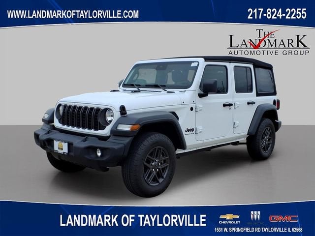 2024 Jeep Wrangler Sport S in Bright White Cl — front three-quarter view