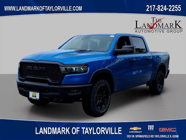 2026 RAM 1500 Rebel in Blue — front three-quarter view