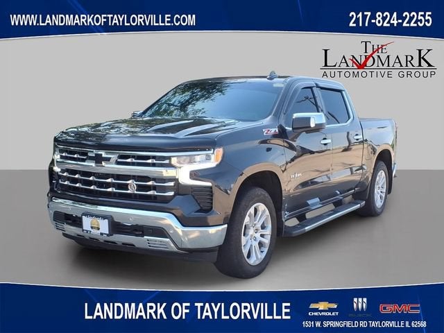 2022 Chevrolet Silverado 1500 LTZ in Dark Ash Metallic — front three-quarter view