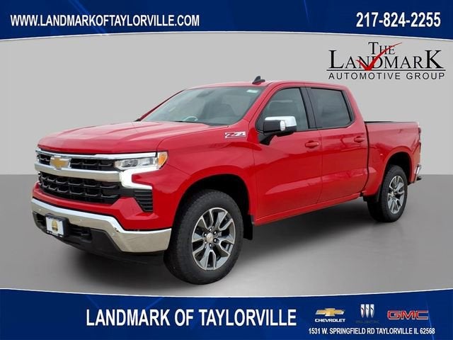 2026 Chevrolet Silverado 1500 LT in Red Hot — front three-quarter view