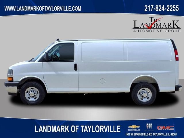 2025 Chevrolet Express Cargo WT in Summit White — front three-quarter view