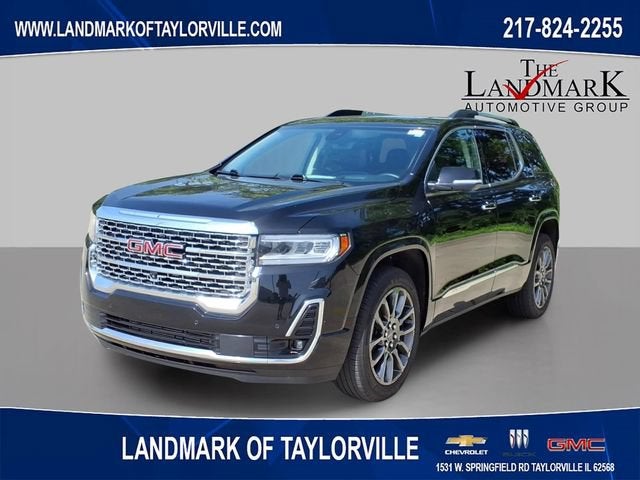 2023 GMC Acadia Denali in Ebony Twilight Metallic — front three-quarter view