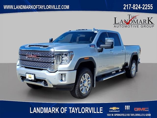 2020 GMC Sierra 3500 HD Denali in Quicksilver Metallic — front three-quarter view