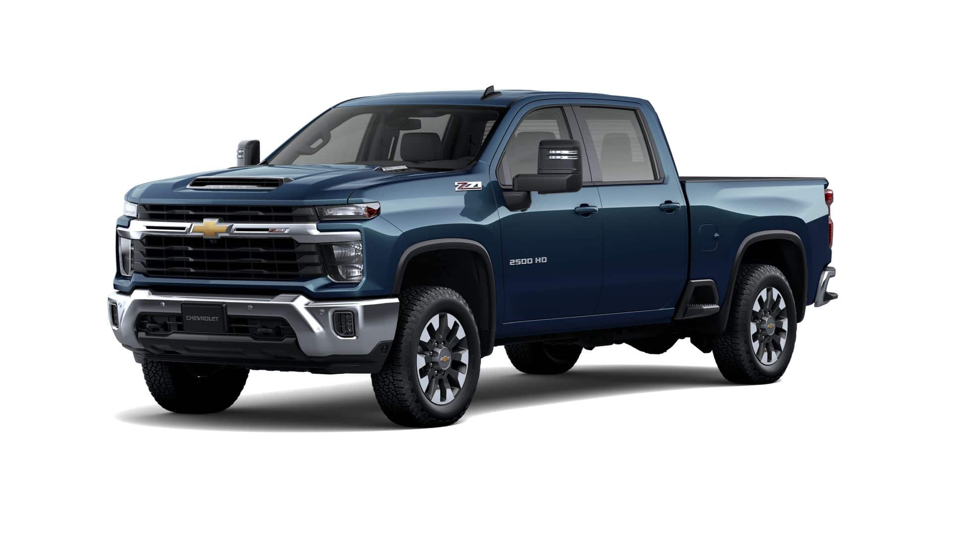 2026 Chevrolet Silverado 2500 HD LT in Lakeshore Blue Metallic — front three-quarter view