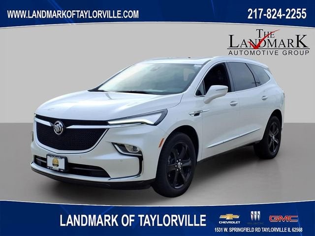 2023 Buick Enclave Essence in White Frost Tricoat — front three-quarter view
