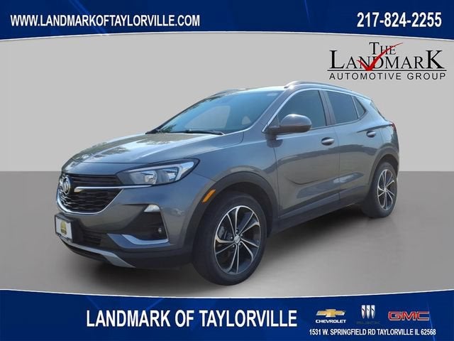 2022 Buick Encore GX Select in Satin Steel Metallic — front three-quarter view